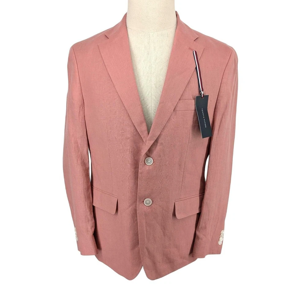 Abrigo Blazer Chaqueta Tommy Hilfiger Para Hombre Ajuste Moderno Lino Deportivo Rojo 40 S Nuevo Sin Etiquetas Foto 2 de 4