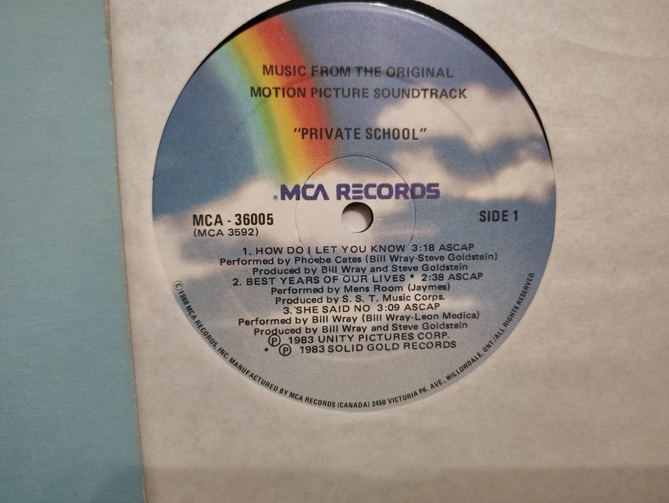 V/A - "PRIVATE SCHOOL" (SOUNDTRACK) PHOEBE CATES ~ RICK SPRINGFIELD etc. MCA '83 - Image 3 of 4