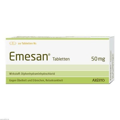 3x EMESAN 20 Tabletten gegen Übelkeit Erbrechen bei Reisekrankheit PZN 2450977