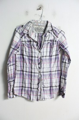 Primark Damen Vintage y2k Karo Western Hemd - Größe 10 (i56)