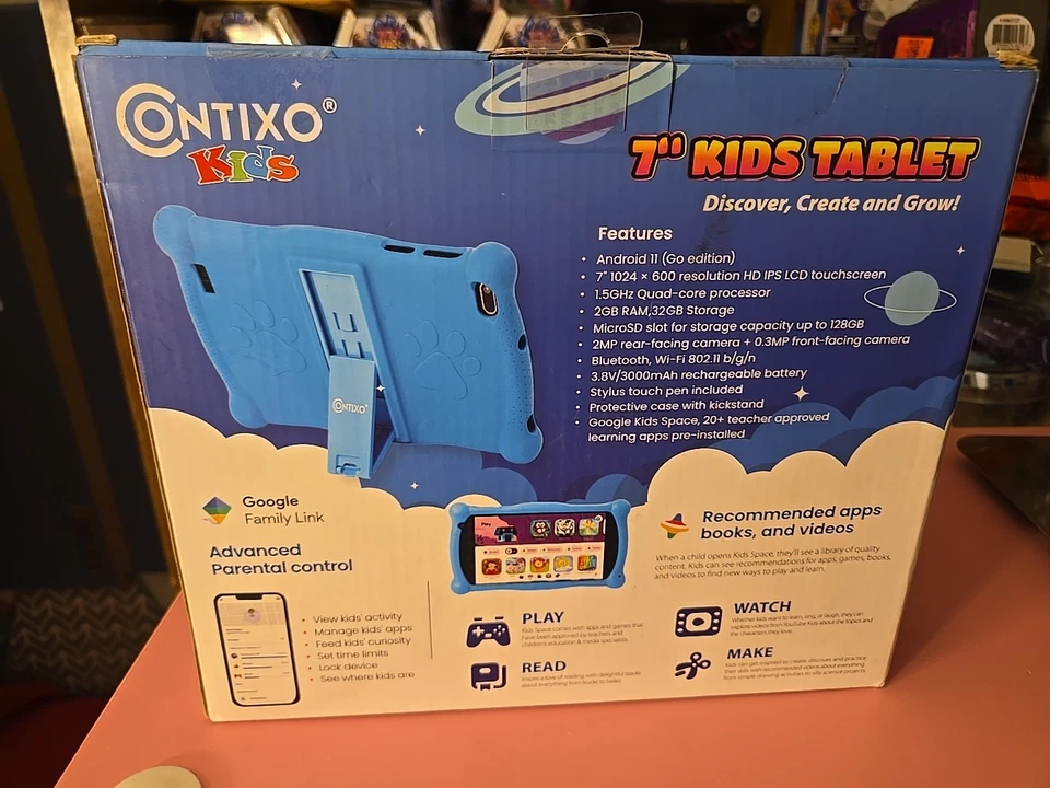 Contixo Learning Tablet Kids V10-BLUE  7" New - Sealed 3 - 10 Years - Image 3 of 4