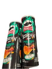Lot of 2 Pringles SCORCHIN' HOT SOUR CREAM  ONION Potato Crisp Chips 5.5oz 8/25