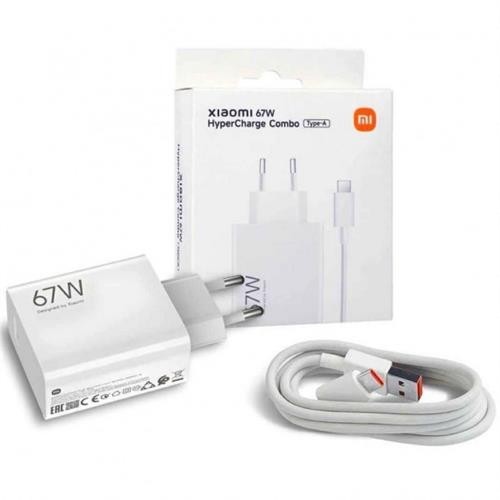 Xiaomi Bianco Adattatore Di Alimentazione A Ricarica Rapida Hypercharge Combo Da 67 W Usb-A + Cavo Da Usb-A A Usb-C - Immagine 2