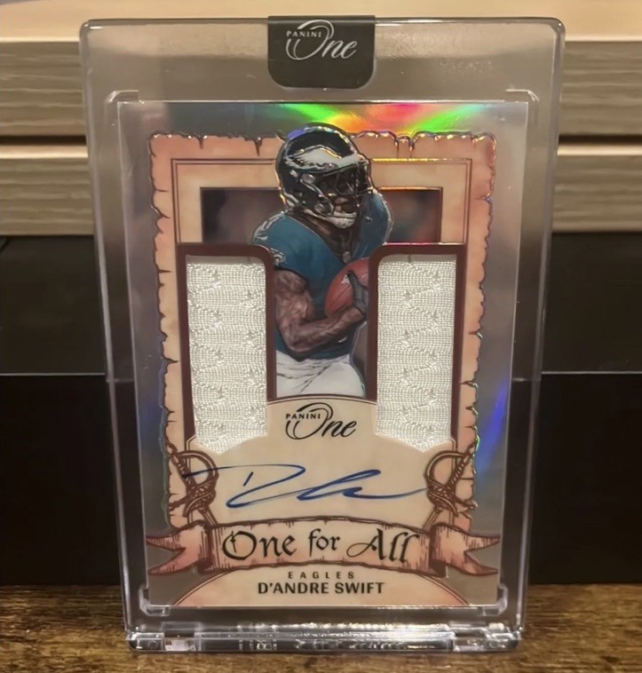 2023 Panini One - One For All Autographs D'Andre Swift #345 /99 (AU, MEM)