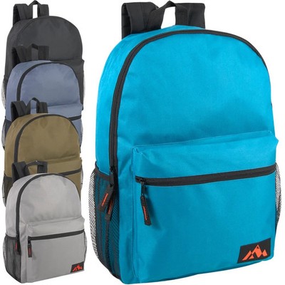 18'' Backpack   Durable School Bag with Side Pocket, 5 Color 24 Pk