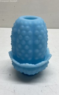 Vintage Fenton blue glass fairy tail lamp