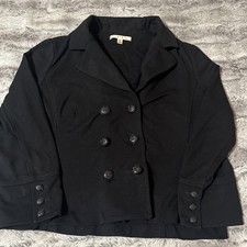 CAbi Women s Black Cropped Blazer Jacket Size M Double Breasted