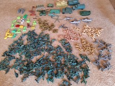 240 Lot Of Vintage Plastic Army Men Tanks Jeeps Soldiers Cowboys Indians