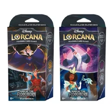 Lorcana Floodborn Starter Decks Amber/Sapphire & Amethyst/Steel Set Sealed