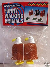 Vintage Ramp Walker Walking Eagle Twins Pkg Header Toy Old Vending Stock