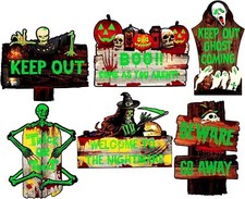 Halloween Tombstone Yard Sign Decorations, 6Pcs Glow in the Dark Halloween Decor