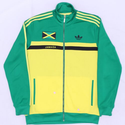 C6067 VTG Adidas Jamaica Full Zip Trefoil Soccer Jacket Size M - Picture 1 of 9