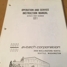 Avtech 1250-1 & 1251-1 Operation, Service & Instruction Manual