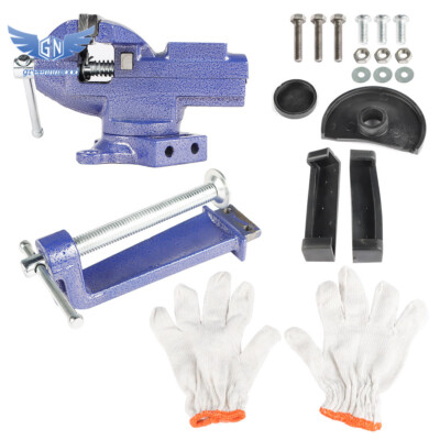 3.3'' Blue Multi-functional Portable 360° Swivel Base for Workbench Vise 2-In-1