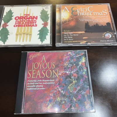 Lot Of 3 Instrumental Christmas CDs: Organ; Harp; Celtic Christmas With Lyrics