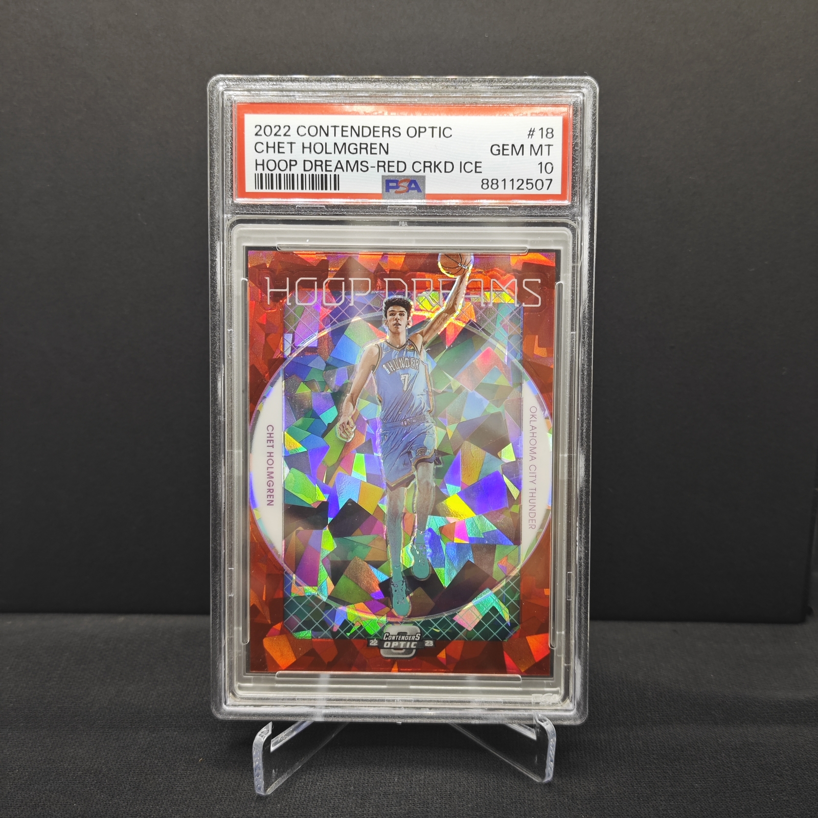 2022 Contenders Optic Chet Holmgren Hoop Dreams Red Cracked Ice PSA 10