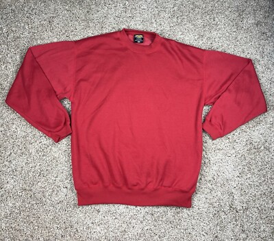 Vintage Bugle Boy Sweatshirt Medium Red Pullover Long Sleeve Crew Neck 90s