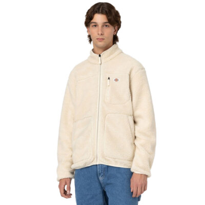 Dickies Mount Hope Herren Fleece-Jacke Fleecepullover Teddyfleece Cremeweiß