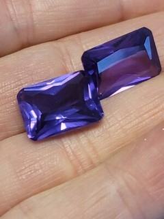 NICE NICE 16X12 MM LAB grown Alexandrite Fine Cut New Old Stock 2 Pcs