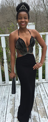 Designer Sexy Class Runway Sold Out open back black halter top dress gown  XS 0-4 | eBay