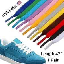 1 Pair Colorful Laces Multicolor Gradient Print Flat Canvas Shoe Lace Shoes 47"