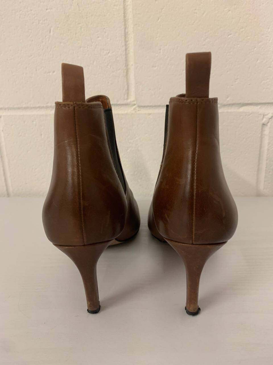 Clarks Somerset Boots Size 6.5 D Brown Leather Stiletto Ankle Boots Eur