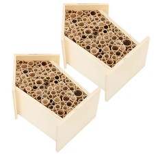 2X Wooden Bee House Wood Bee Room Hotel Shelt...