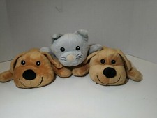 Melissa  Doug Plush Two Stuffed Brown Dogs and A Grey Cat Lot Of 3 Plush Toys