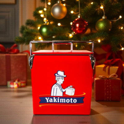 Retro Yakimoto 14QT Ice Chest - 12 Bottles, No Electricity, Durable Outdoor