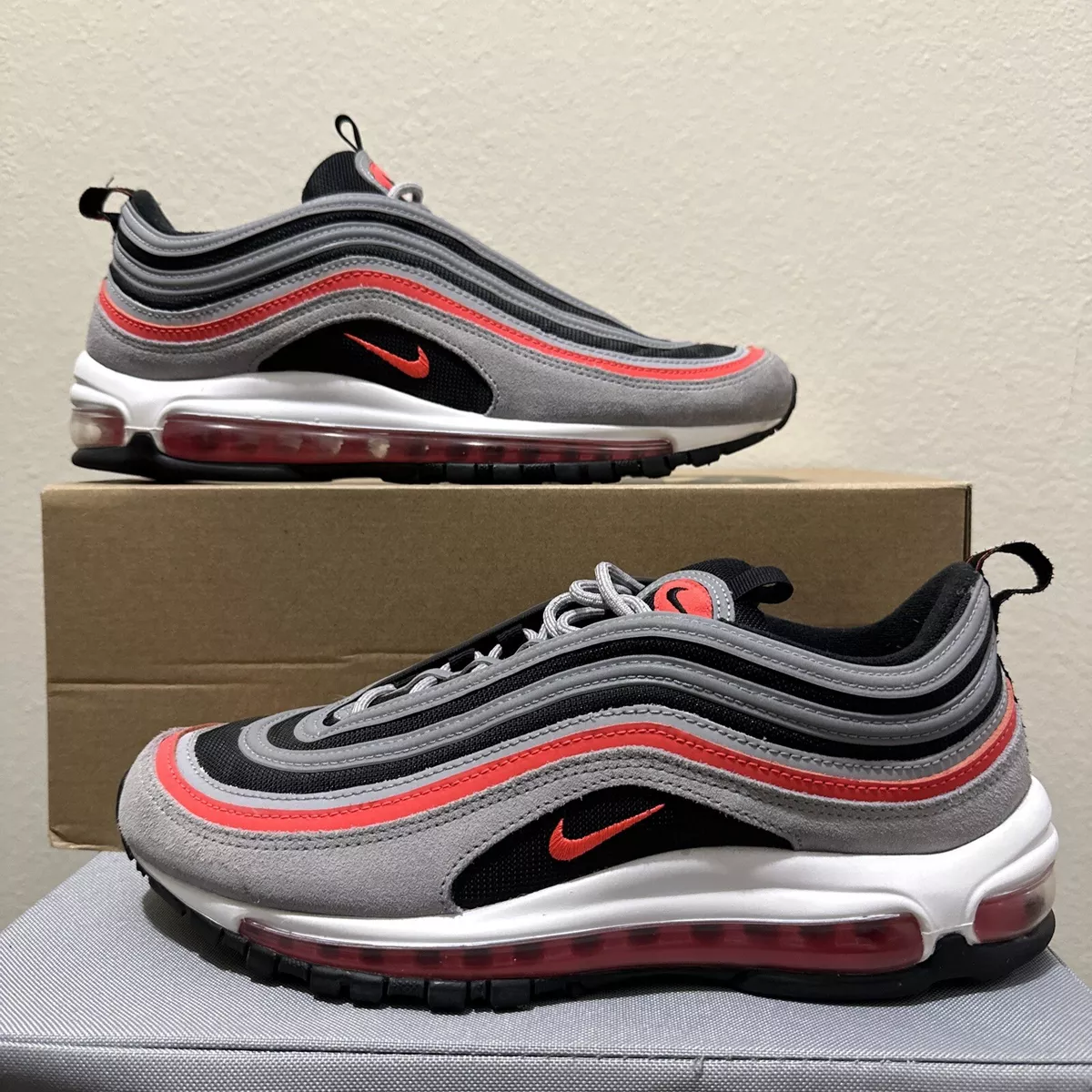 Gray and red air max 97 clearance