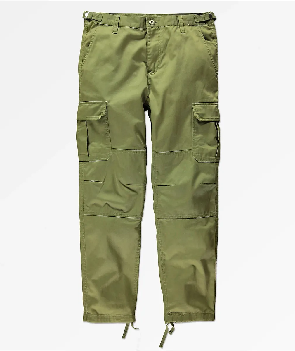 Empyre Men's Loose Fit Khaki Cargo Olive Pants Size 34 X 29 NWT