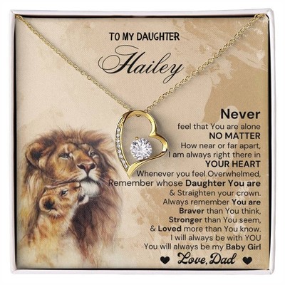 Daughter necklace from dad birthday gift box forever love necklace daughter