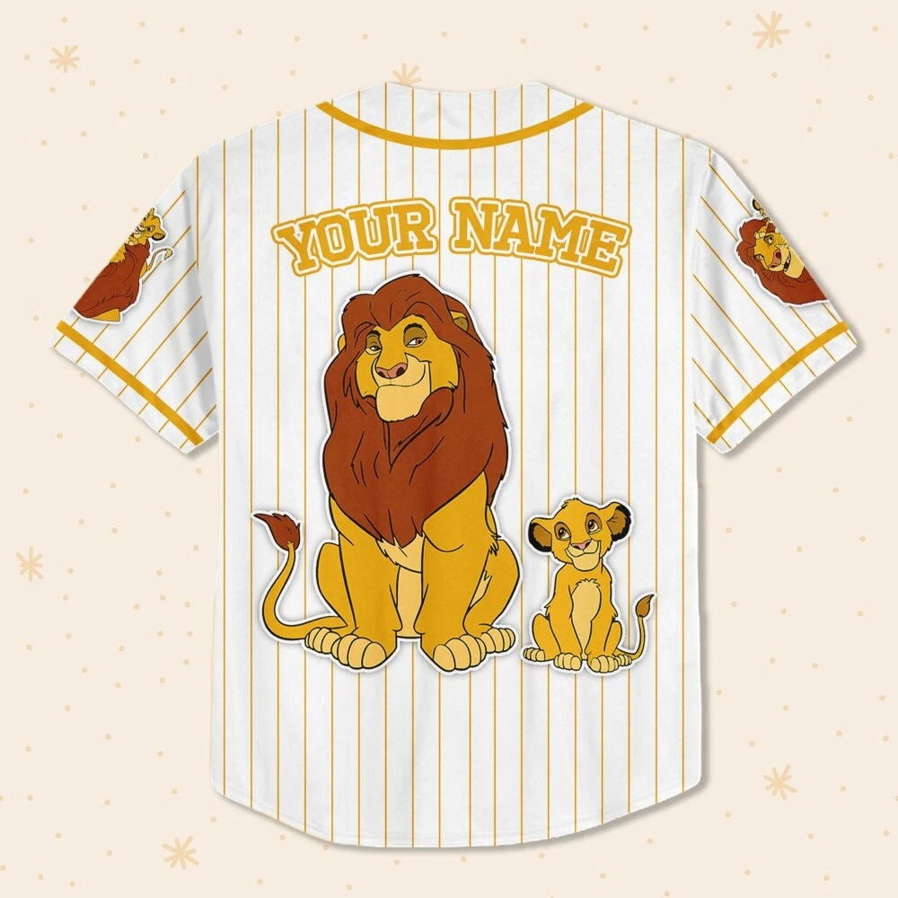 Custom Disney The Lion King Mufasa Simple Stripe, Custom Baseball Jersey