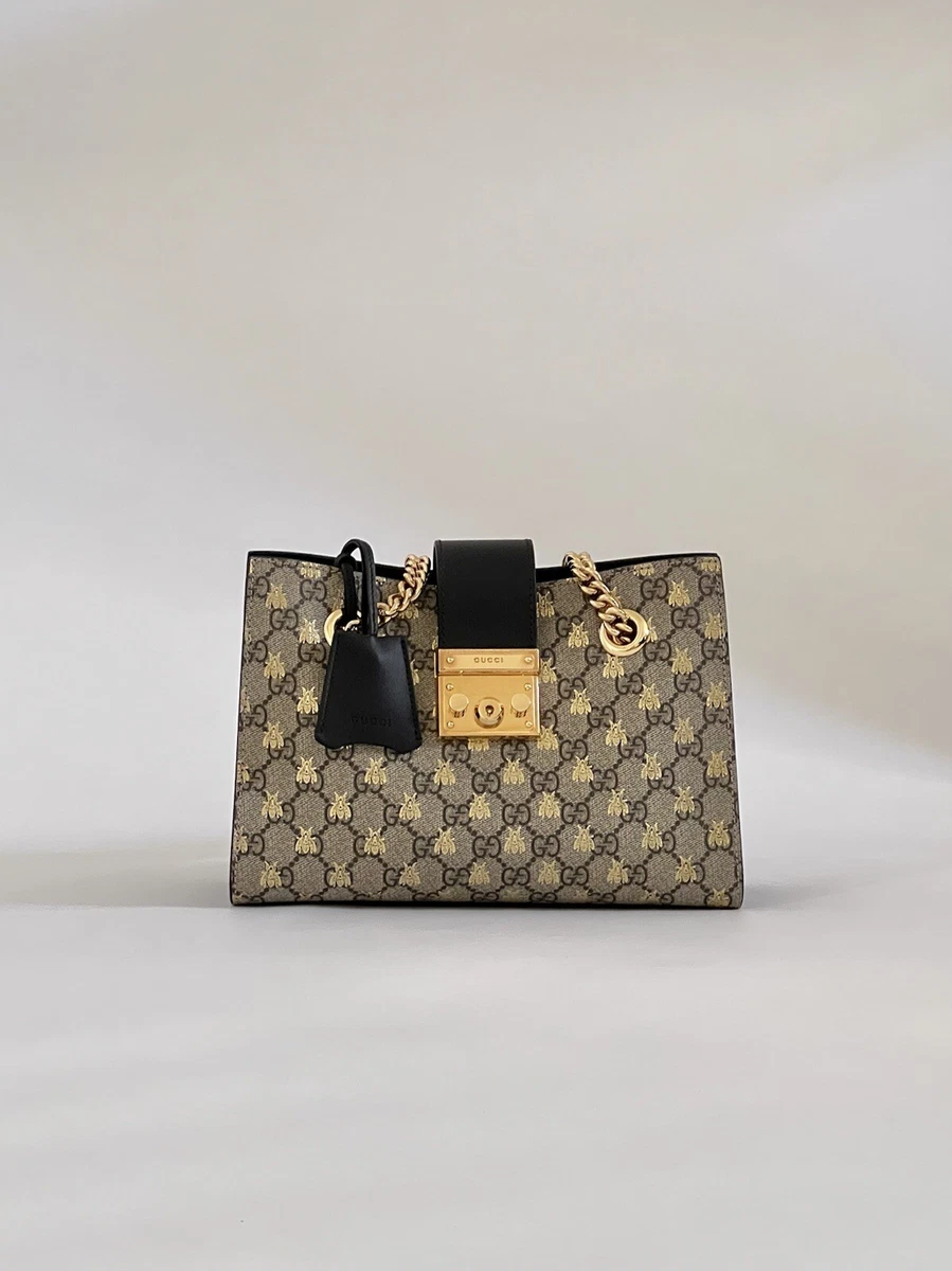 GUCCI Padlock Mini Bag in Black Leather and Canvas