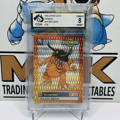 digimon exclusive preview cards 1999 Upper Deck #19 Greymon Foil CGA 8 Vintage ￼ Card DIGIMON Rookie Digimons EXCLUSIVE PREVIEW