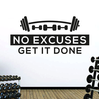 Keine Ausreden, erledigen Sie es - Motivationszitat Fitnessstudio Vinyl-Wandaufkleber UK