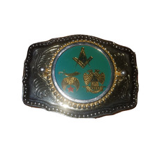 Vintage belt buckle Masonic Freemasonry Scottish Rite 32nd degree Syrian Shriner
