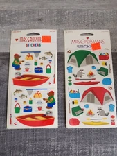 Scrapbook Stickers LOT Fishing Camping Boats Bears Grossman's Retired NEW #38