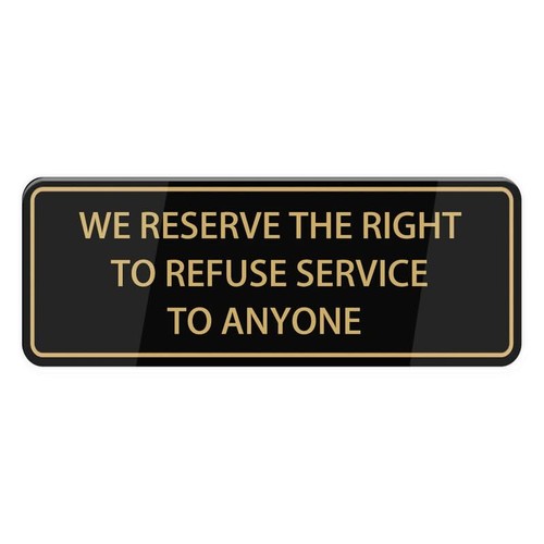 T&R Schilder 'We Reserve The Right To Refuse Service' – Zweisprachig (EN/ES), 25,4 X 17,8 Cm, Aluminium, Wetterfest