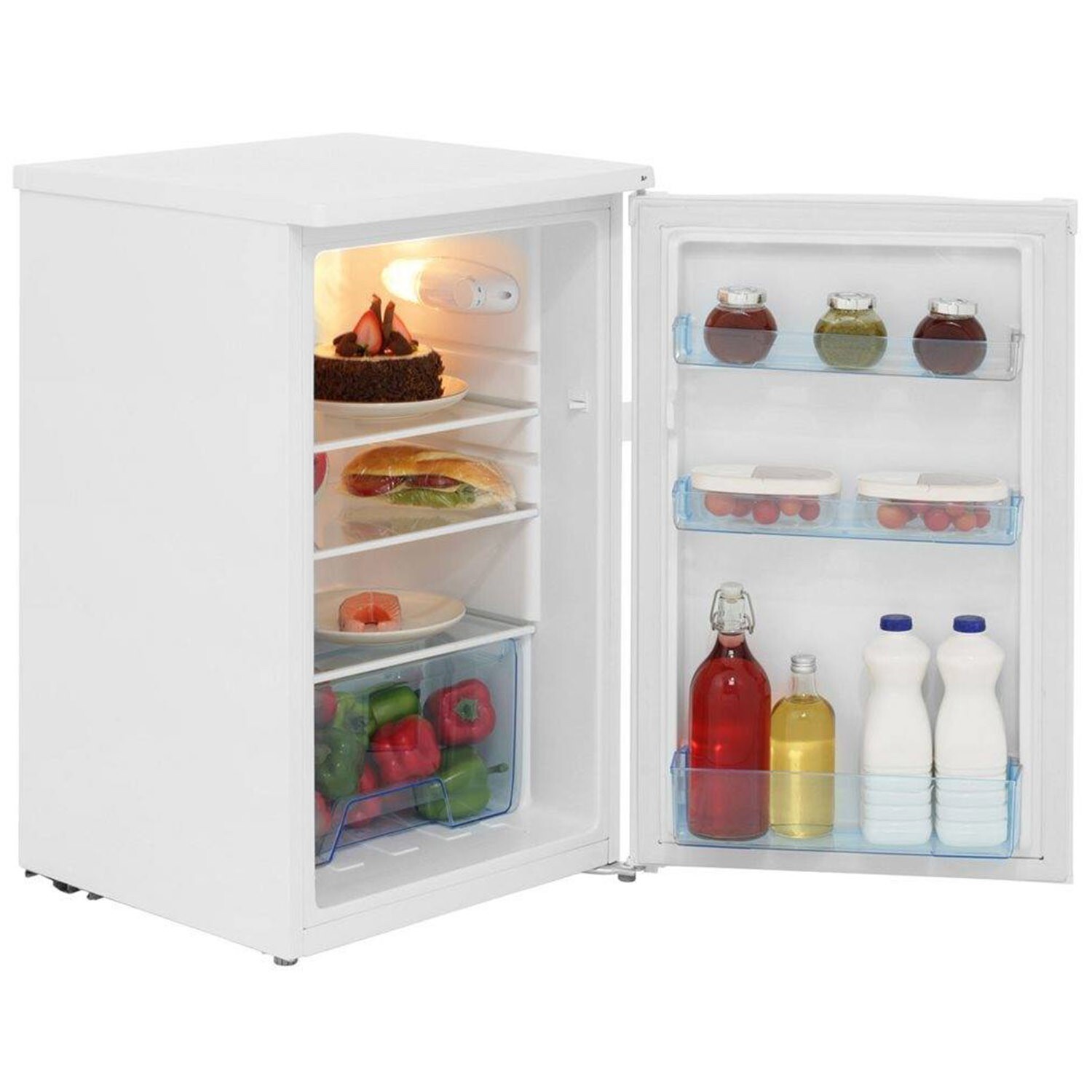 LEC 112L Under Counter Larder Fridge 50cm Auto Defrost Mode White