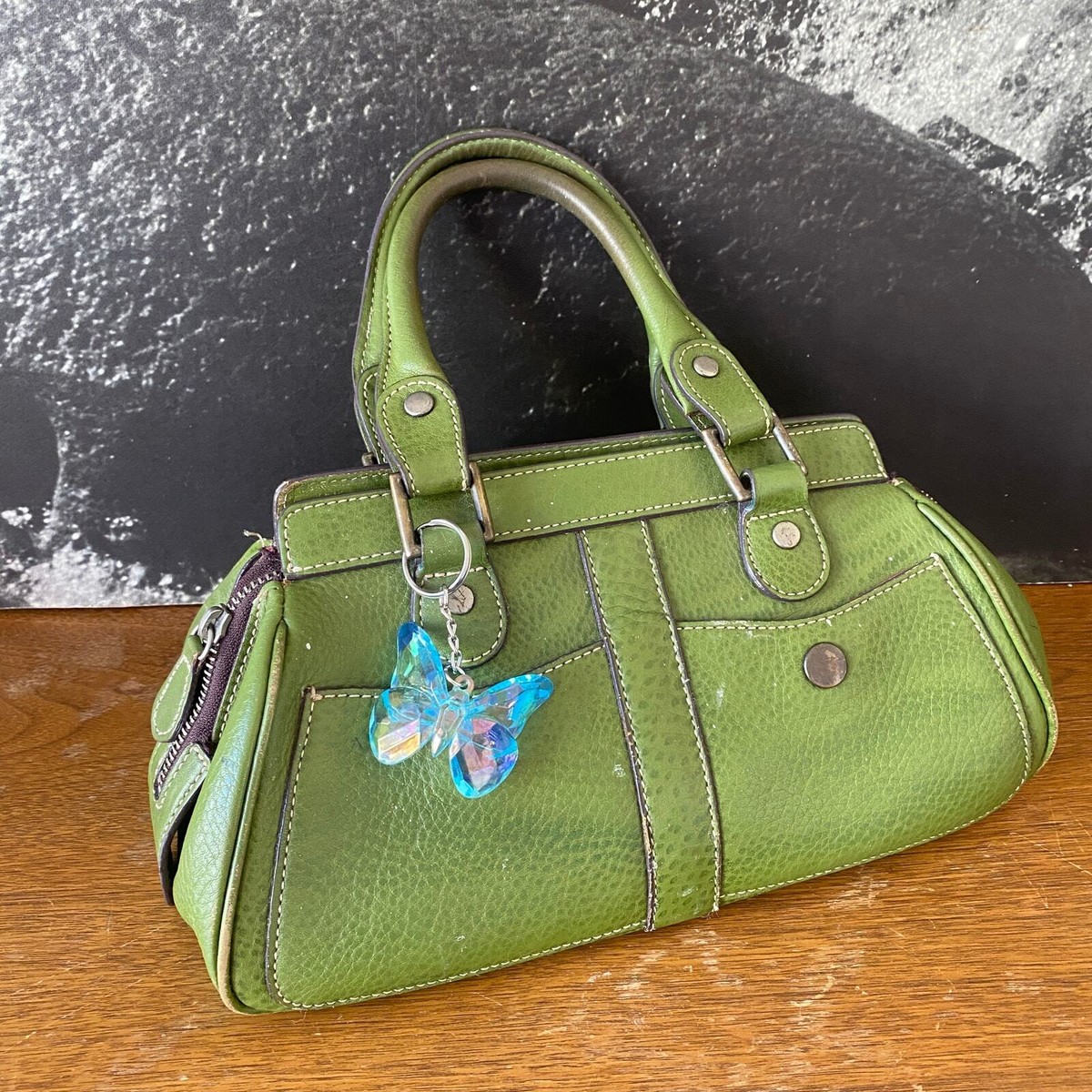 バッグ 00s archive leather green handbag grunge s-l400.jpg