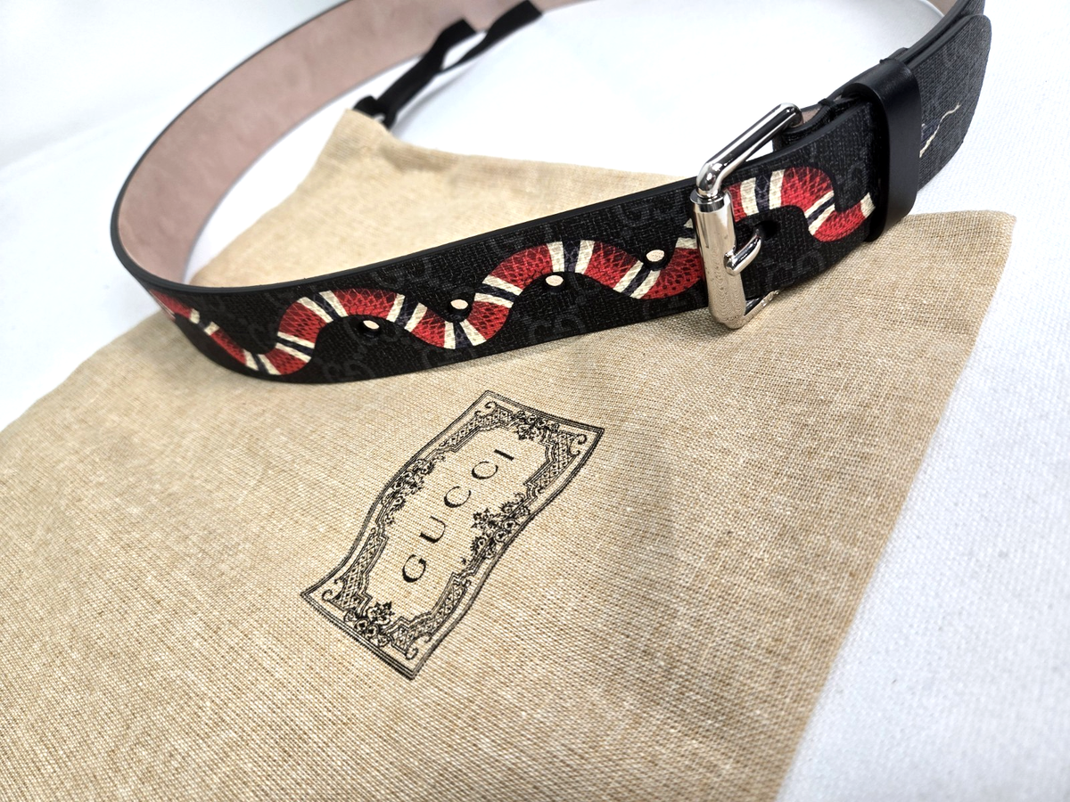 小物 gucci kingsnake belt Gucci Belt Supreme Kingsnake Brown in Canvas with Gold-tone - US