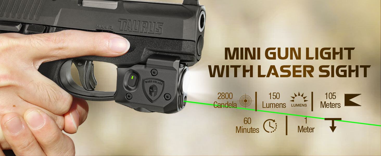 150-Lumen Pistol Light Green Laser&Holster Fit Taurus G2C/G3C/PT111 G2/ PT140 G2