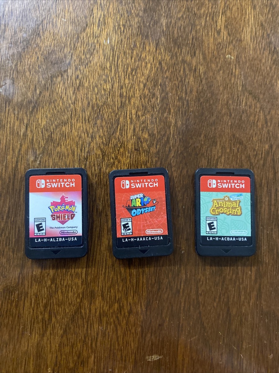 Nintendo Switch Game Lot of 3 Games Mario Odyssey Animal Crossing