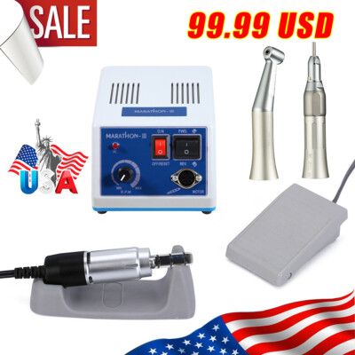 Dental Lab Marathon Electric Micromotor /Contra Angle Straight Handpiece M-III