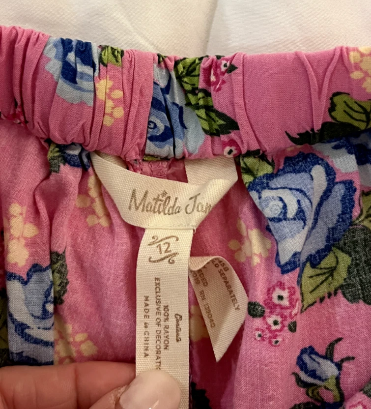 Matilda Jane Visionary SHORTS ONLY  Daydream Pink Blue Floral Ruffle Size 12 - Image 4 of 4