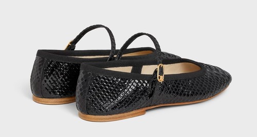 NIB Celine Mary Jane Les Ballerines in Python Stamped Calfskin Retail $950 - Picture 3 of 6
