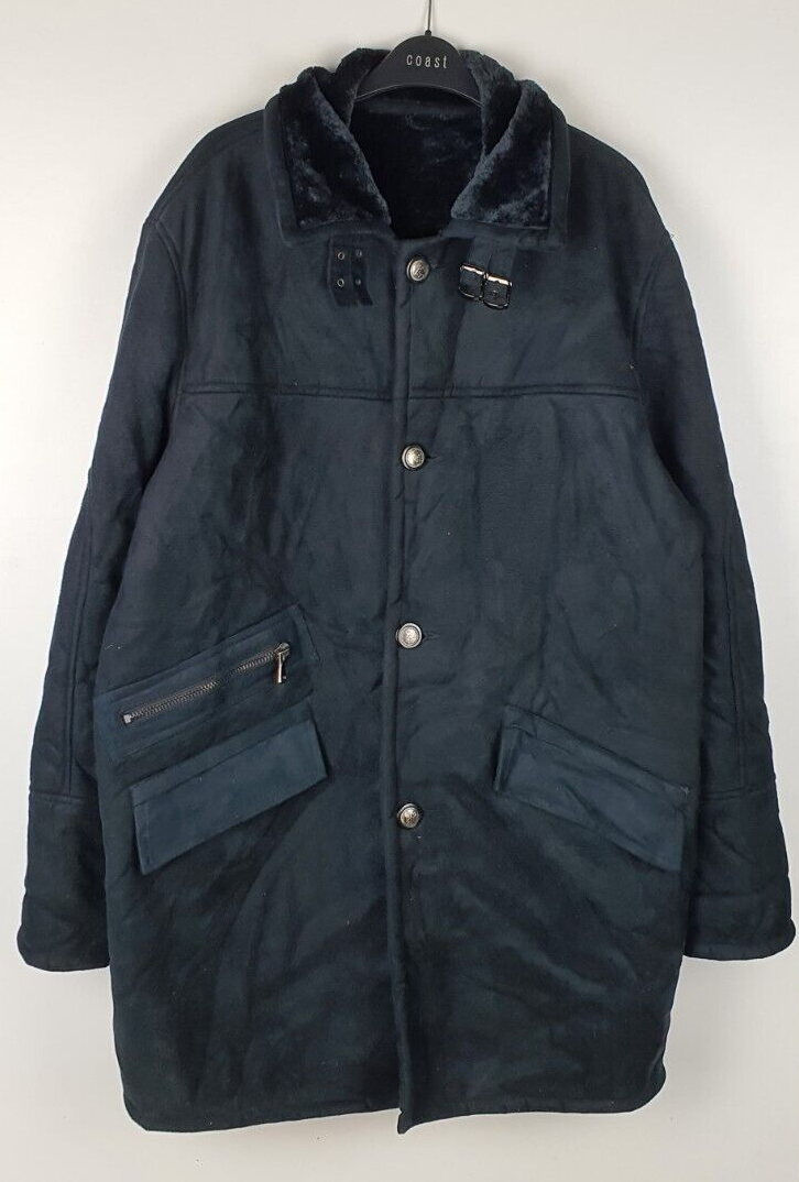 FAUX SHEEPSKIN SUEDE COAT Size XL2XL 44"46" Lined Men`s Winter Jacket