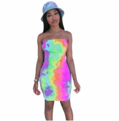 Revamped Tie Dye Bodycon Strapless Dress Size M NWT | eBay Revamped Tie Dye Bodycon Strapless Dress Size M NWT | eBay