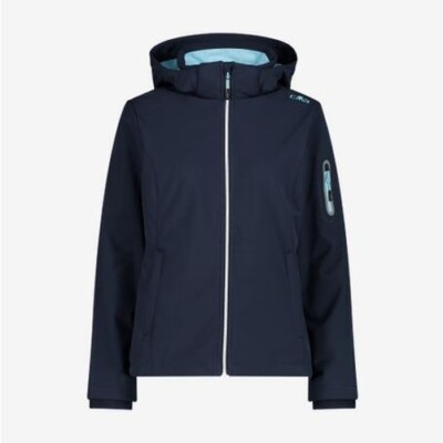 CMP Damen Softshell Jacke Mit Abnehmbarer Kapuze 05NP Blau Dunkel/Anice
